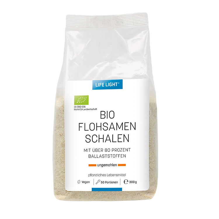 Flohsamenschalen ungemahlen - Bio! (300 g) Flohsamenschalen ungemahlen - Bio! (300 g)