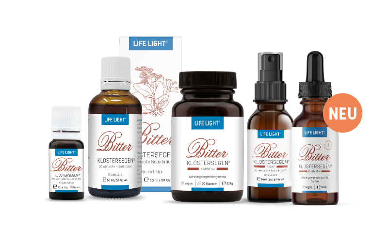 Unterschiedliche Produkte aus dem KLOSTERSEGEN® Produktsortiment